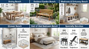 Benches Size ideas – 43cm - 51cm Gap Between Bench & Table
