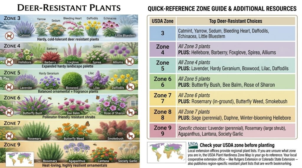 Deer Resistant Plants by USDA Zone