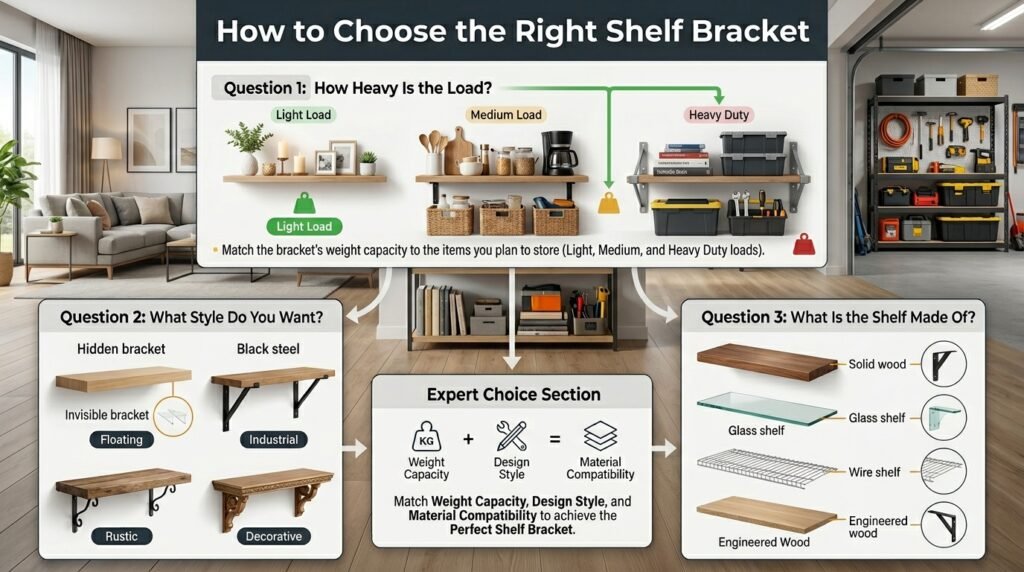 Shelf Brackets Selector- Every 16-24 Inches For 89.9% Support