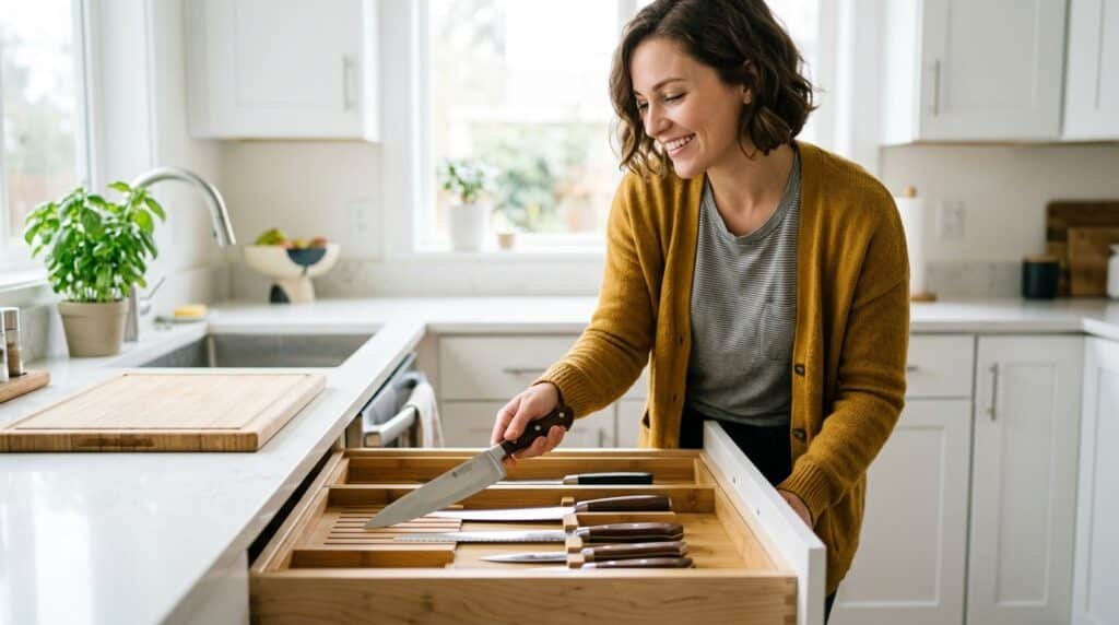 Knife drawer organizer