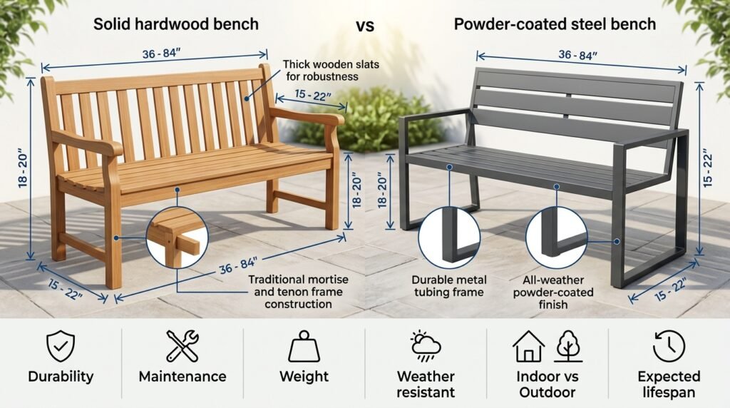 Benches Size ideas – 43cm - 51cm Gap Between Bench And Table