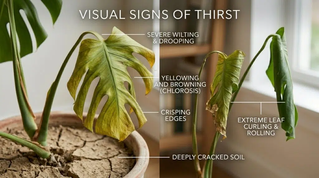 What does a thirsty plant actually look like?