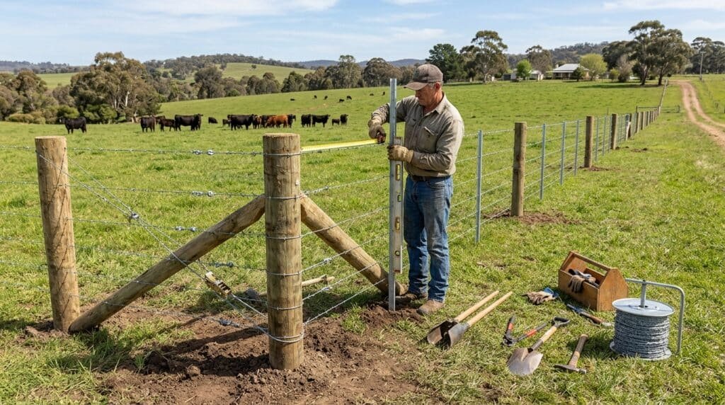 Barbed Wire Fence Post