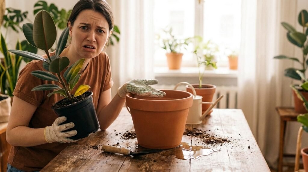 Rubber Plant Pot Mistake: Why Drainage Holes Are Non-Negotiable